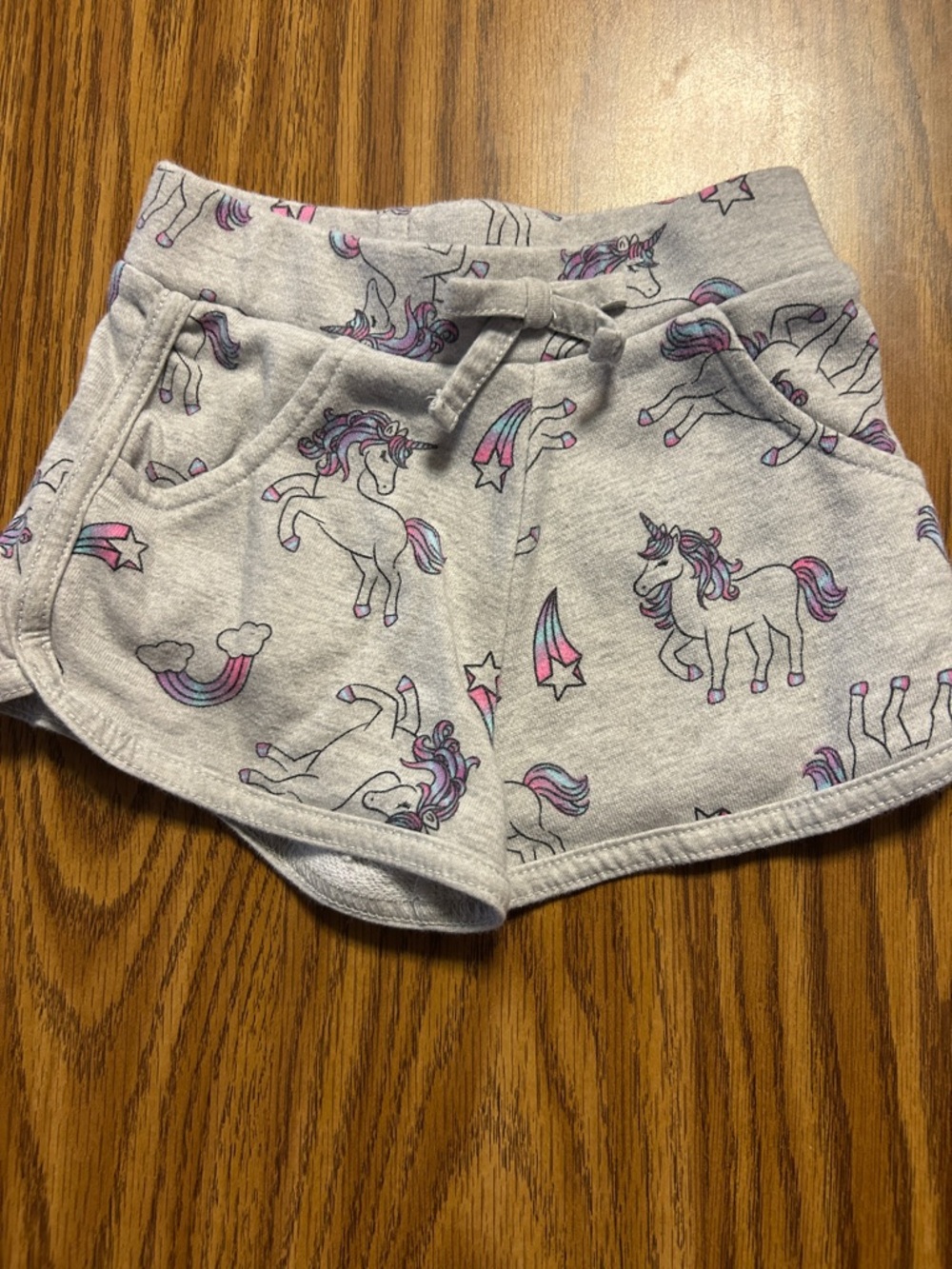 Garanimals Silver Toddler Shorts with Pink & Purple Unicorn Accents